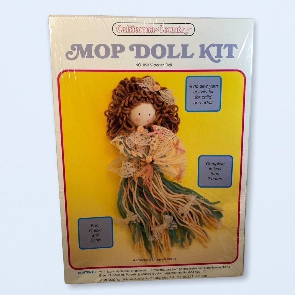 California Country Mop Doll Craft Kit #853 Victorian Doll New In Box